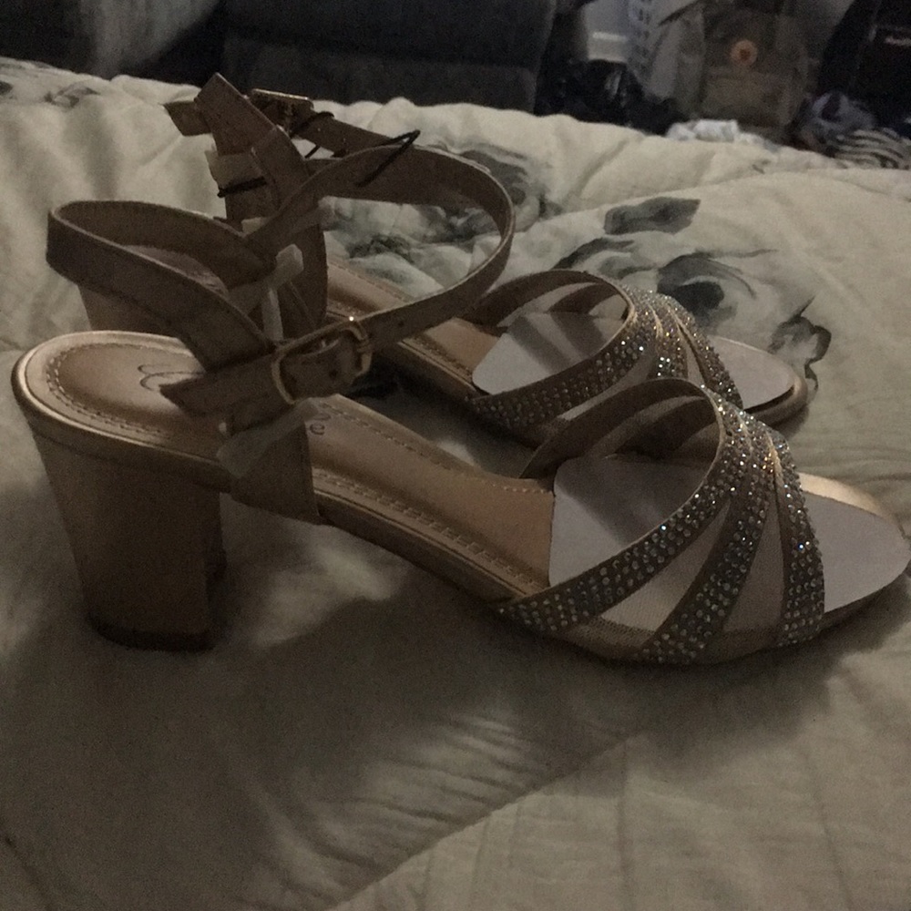Brand new two inch gold heels